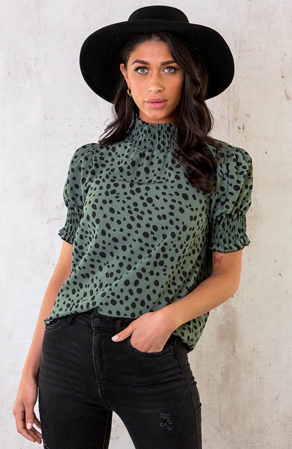 Cheetah Col Top Legergroen – shoparchief, foto 1