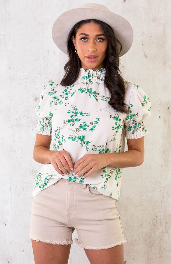 Col Top Kleine Bloemen Groen – shoparchief, foto 1