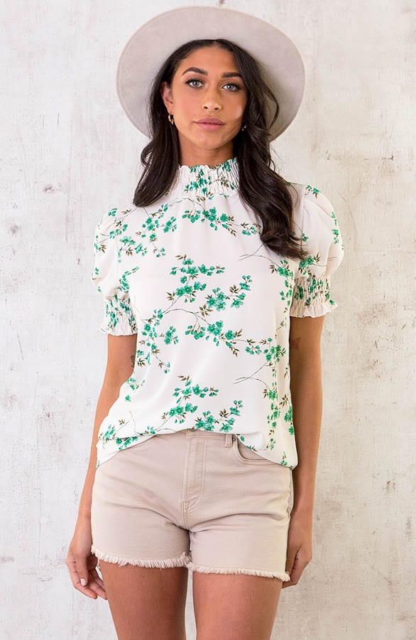 Col Top Kleine Bloemen Groen – shoparchief, foto 2