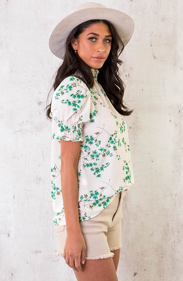 Col Top Kleine Bloemen Groen – shoparchief, foto 3