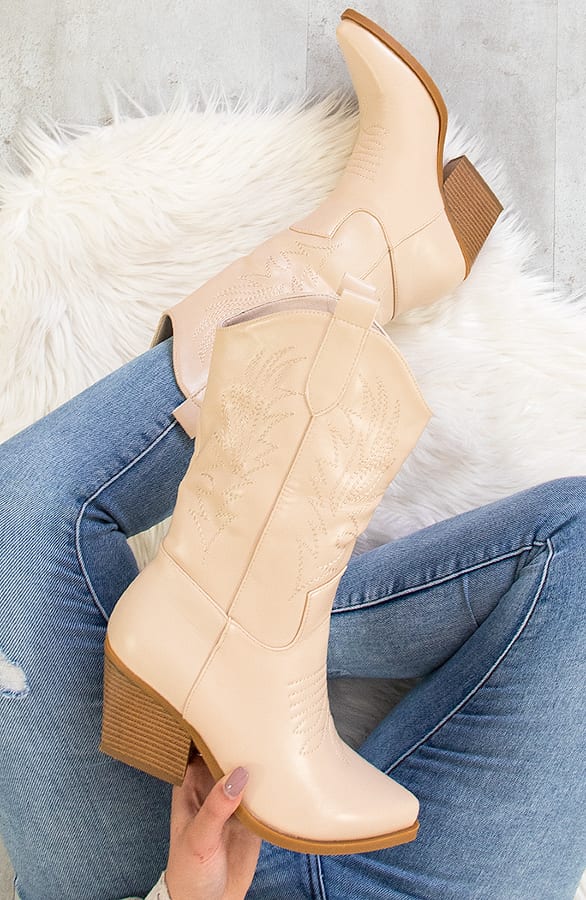 Cowboystiefel Beige, Shoparchiv, Foto 1