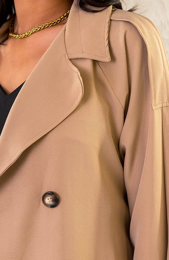 Dames Trenchcoat Camel – shoparchief, foto 6