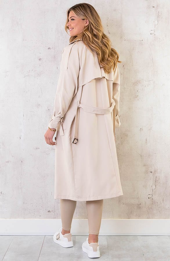 Dames Trenchcoat Light Beige – shoparchief, foto 4