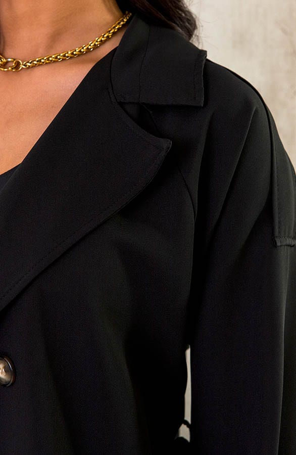 Dames Trenchcoat Zwart – shoparchief, foto 5