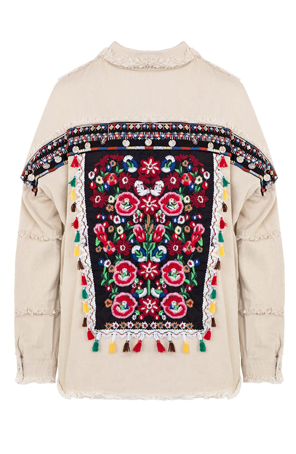 Embroidery Boho Jacket Beige – shoparchief, foto 7