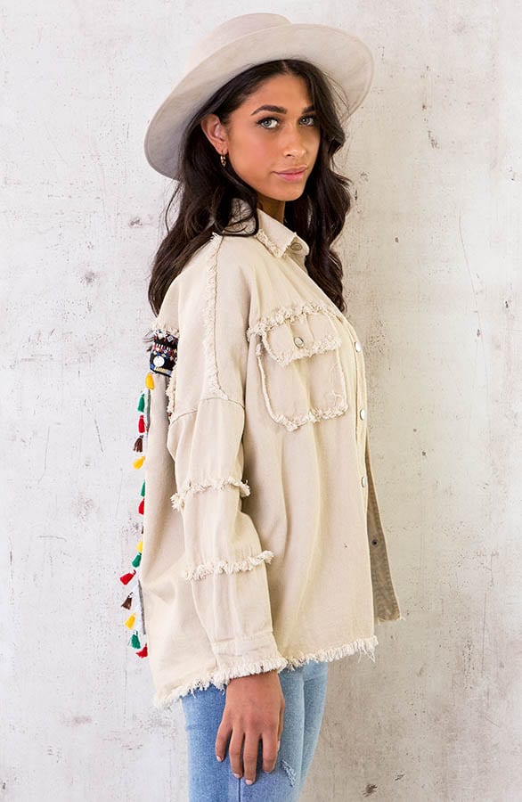 Embroidery Boho Jacket Beige – shoparchief, foto 5