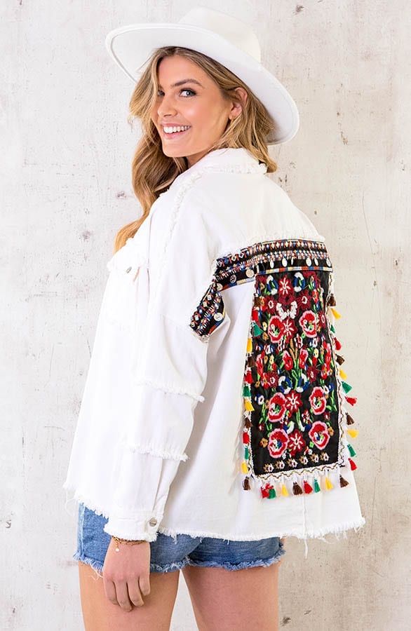 Embroidery Boho Jacket Ecru – shoparchief, foto 3