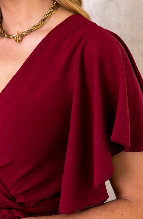 Florence Midi Jurk Bordeaux – shoparchief, foto 5