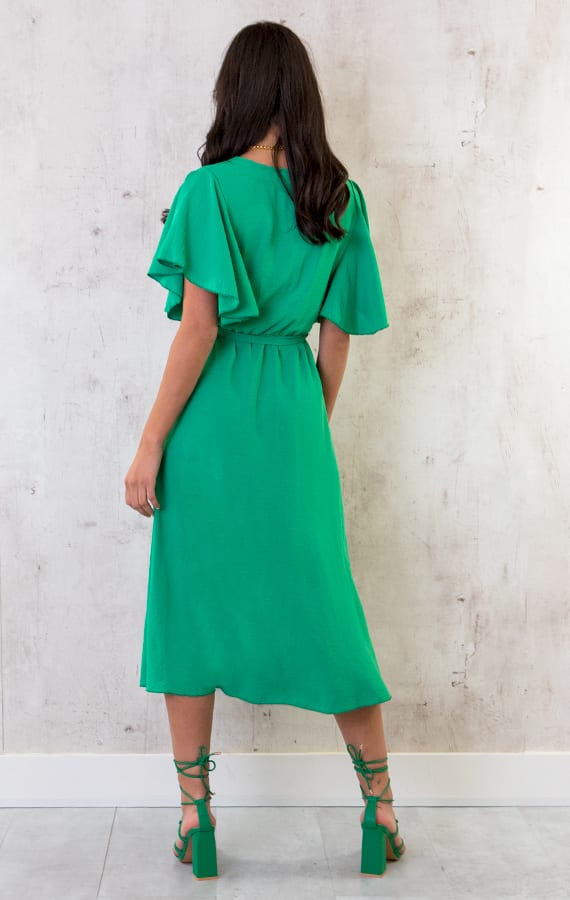 Florence Midi Jurk Bright Green – shoparchief, foto 5