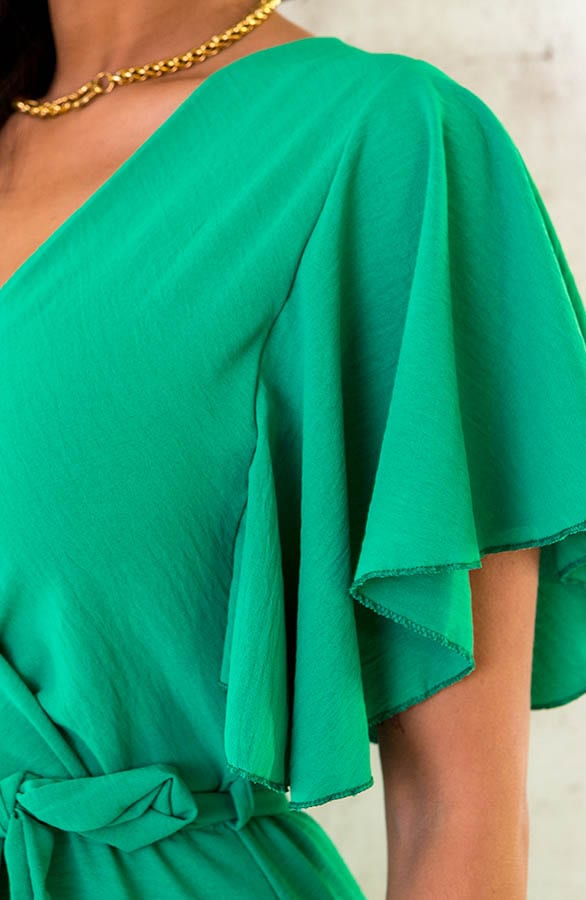 Florence Midi Jurk Bright Green – shoparchief, foto 6