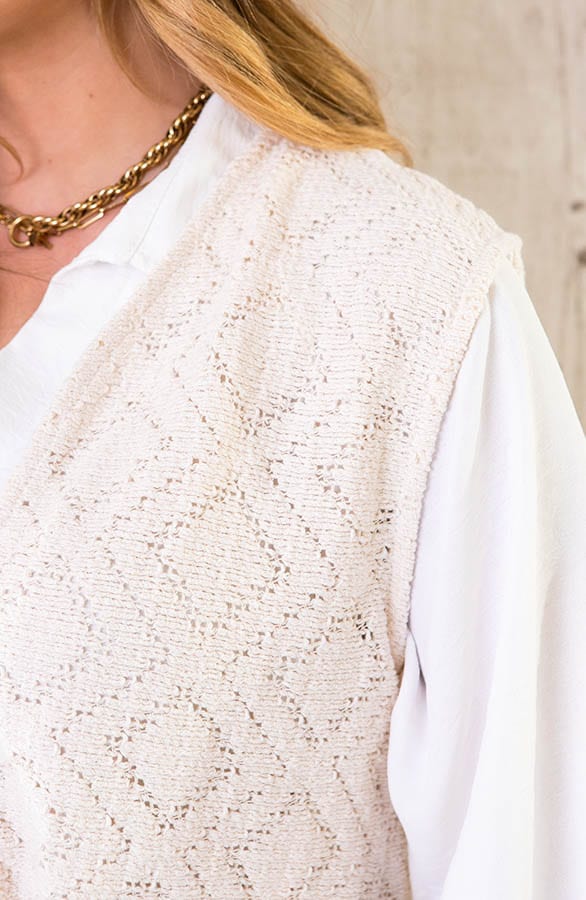 Gehaakte Gilet Beige – shoparchief, foto 5