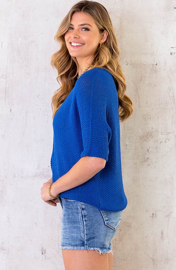 Gehaakte Top Kobalt Dames – shoparchief, foto 3