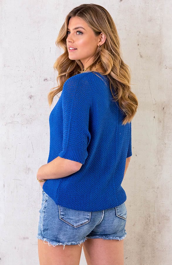 Gehaakte Top Kobalt Dames – shoparchief, foto 4