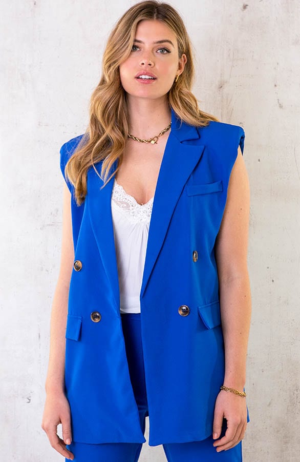 Oversized Gilet Kobalt – shoparchief, foto 1
