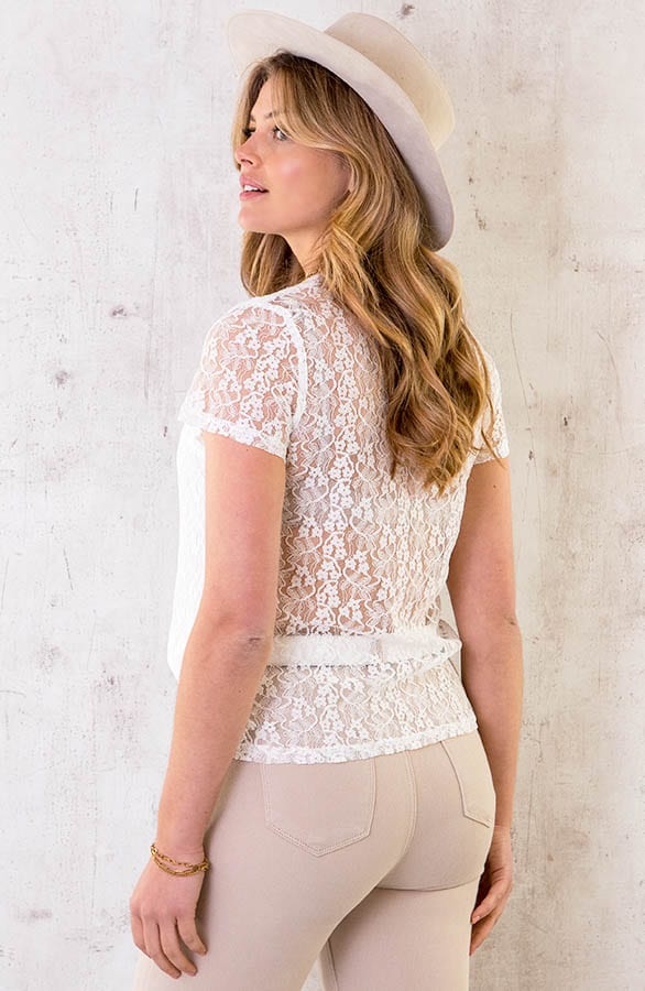 Girly See Through Lace Top White – shoparchief, foto 4