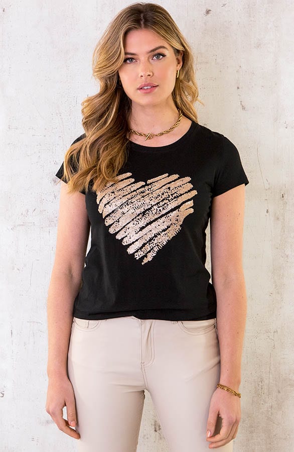 Golden Heart Top Zwart – shoparchief, foto 2