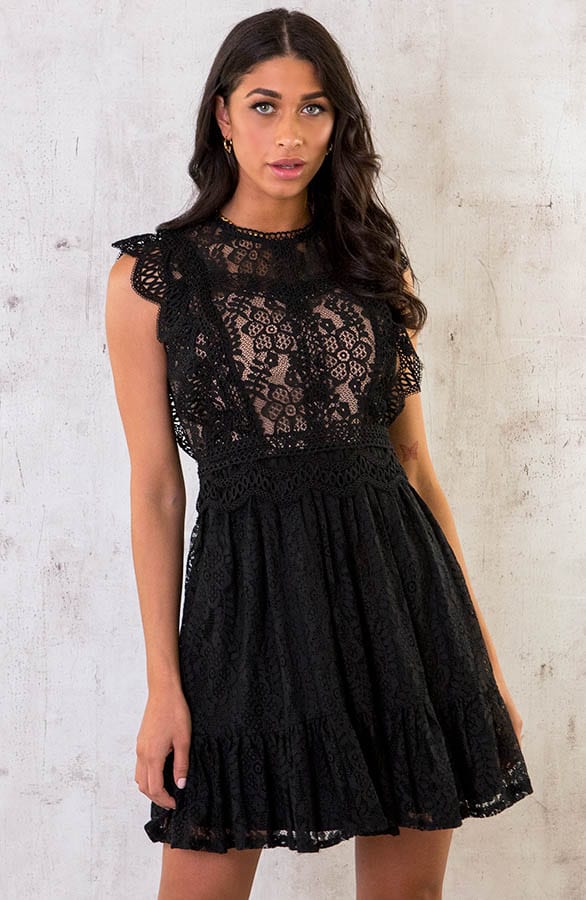 Kanten Luxury Dress Black – shoparchief, foto 1