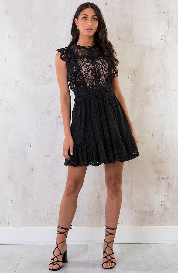Kanten Luxury Dress Black – shoparchief, foto 6