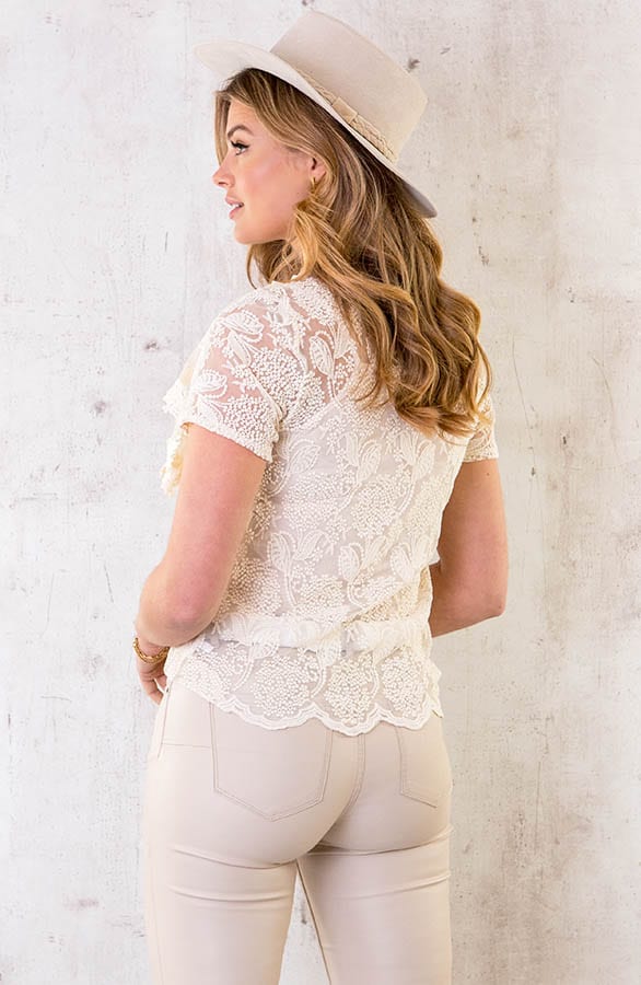 Kanten Ruffle Blouse – shoparchief, foto 4