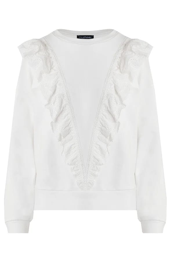 Katoenen Embroidery Sweater Ecru – shoparchief, foto 1