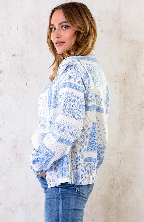 Katoenen Jasje Paisley Blauw – shoparchief, foto 3