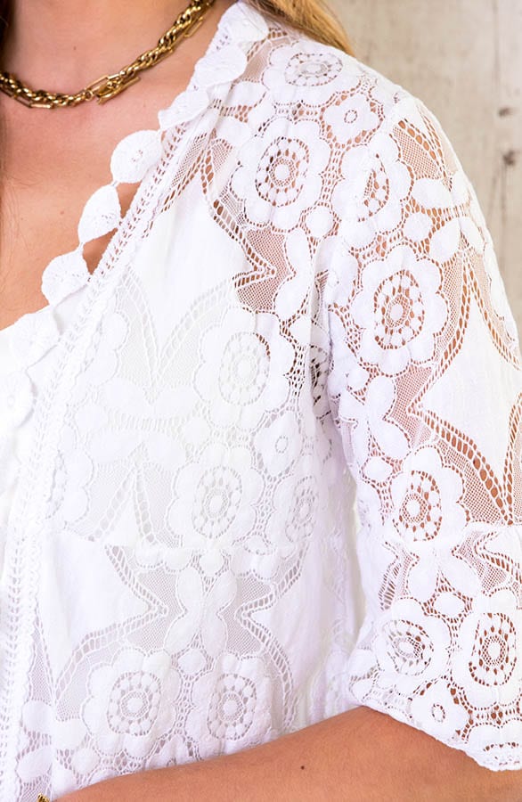 Kanten Kimono Kort Ecru – shoparchief, foto 5