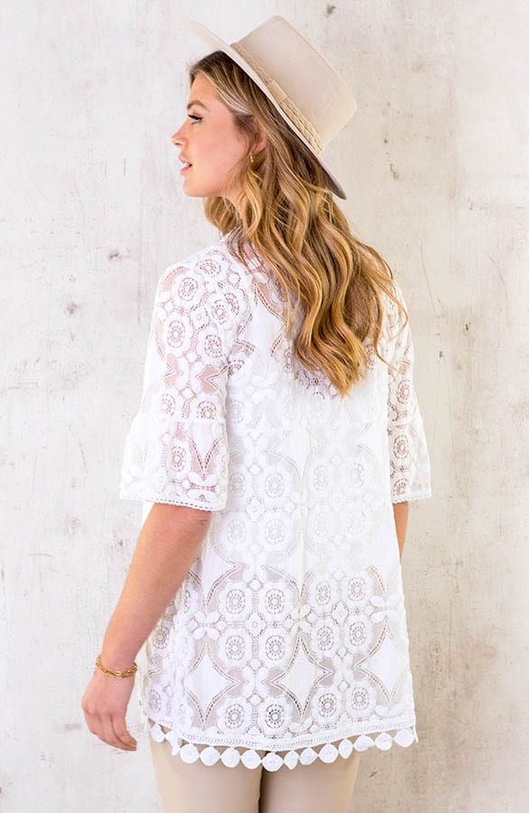 Kanten Kimono Kort Ecru – shoparchief, foto 4