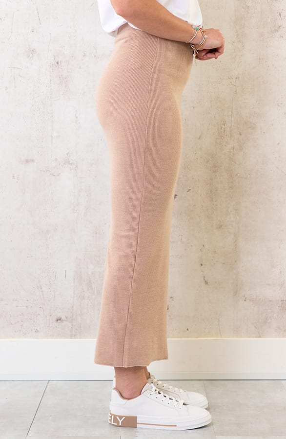 Etuirock Rib Stretch Lang Split Beige, Shoparchiv, Foto 2