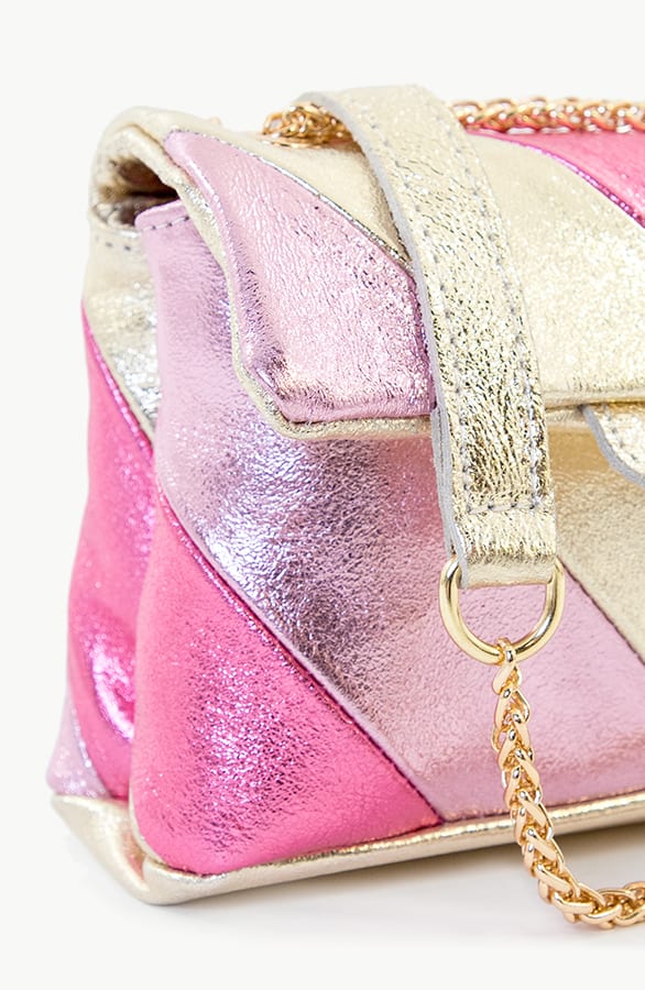 Leather Rainbow Chain Bag Roze – shoparchief, foto 2