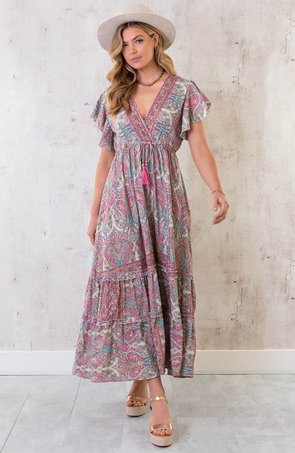 Maxi Jurk Ibiza Paisley Mint – shoparchief, foto 1
