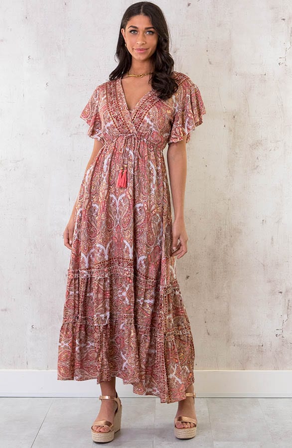 Maxi Jurk Ibiza Paisley Roze – shoparchief, foto 1