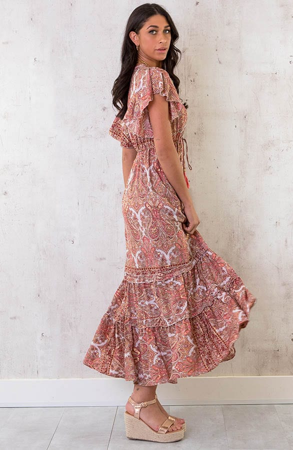 Maxi Jurk Ibiza Paisley Roze – shoparchief, foto 2