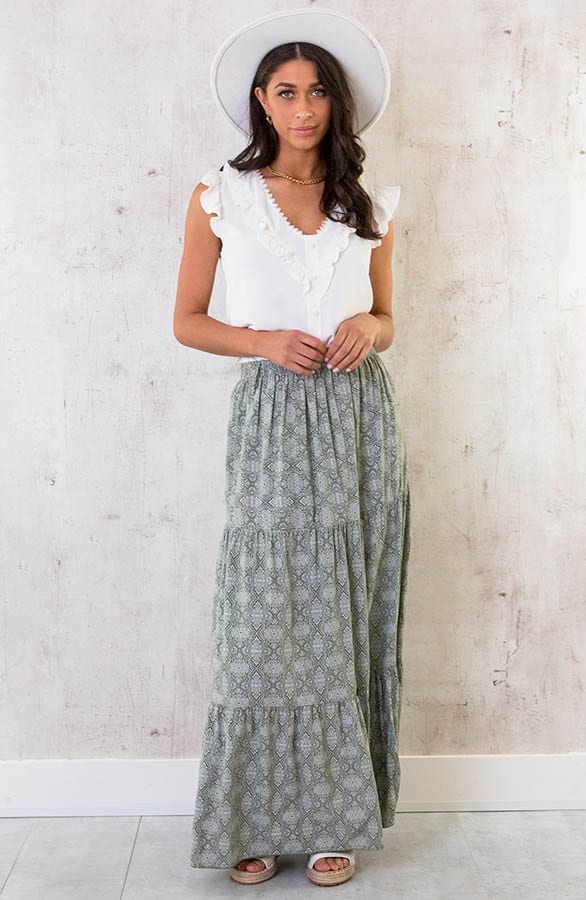 Maxi Rok Print Army – shoparchief, foto 5