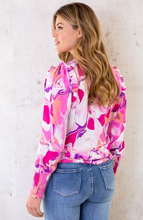 Print Blouse Aquarel Roze – shoparchief, foto 4