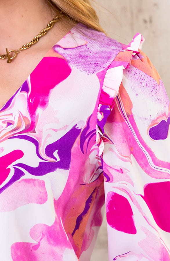 Print Blouse Aquarel Roze – shoparchief, foto 5
