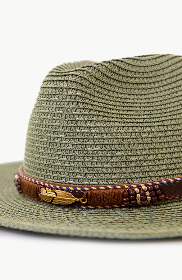 Rieten Boho Hoed Army – shoparchief, foto 2