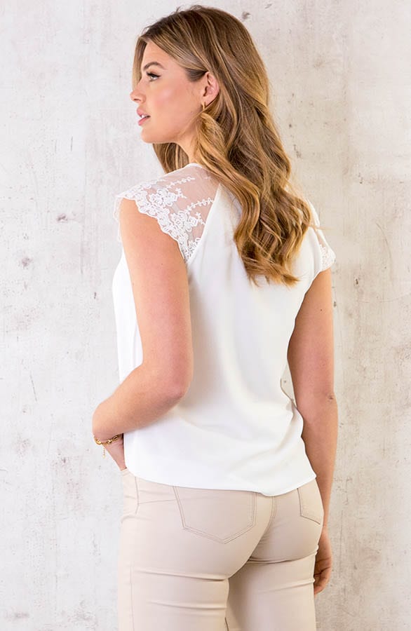 Romantic Lace Top Ecru – shoparchief, foto 4