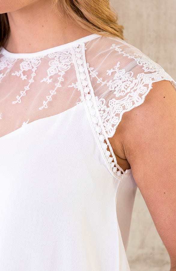 Romantic Lace Top Ecru – shoparchief, foto 5