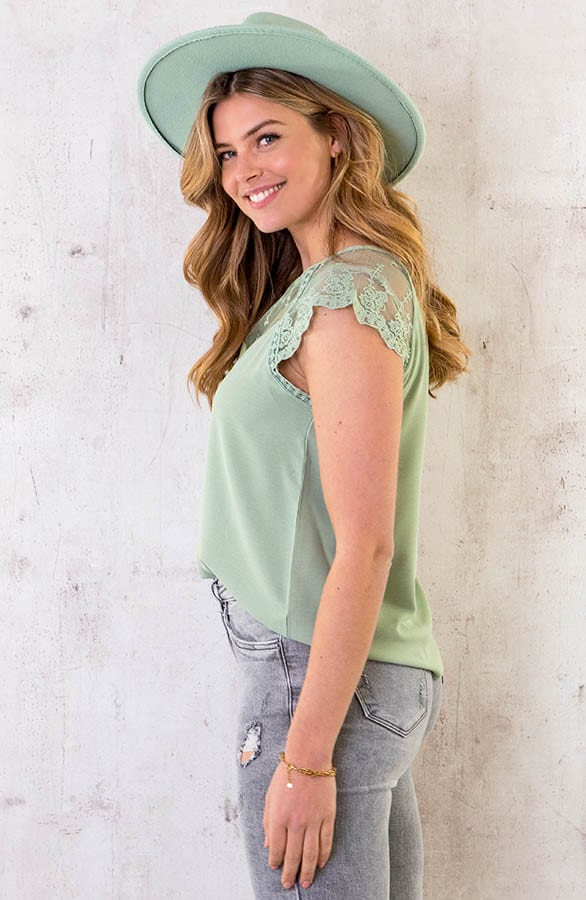 Romantic Lace Top Mint – shoparchief, foto 3