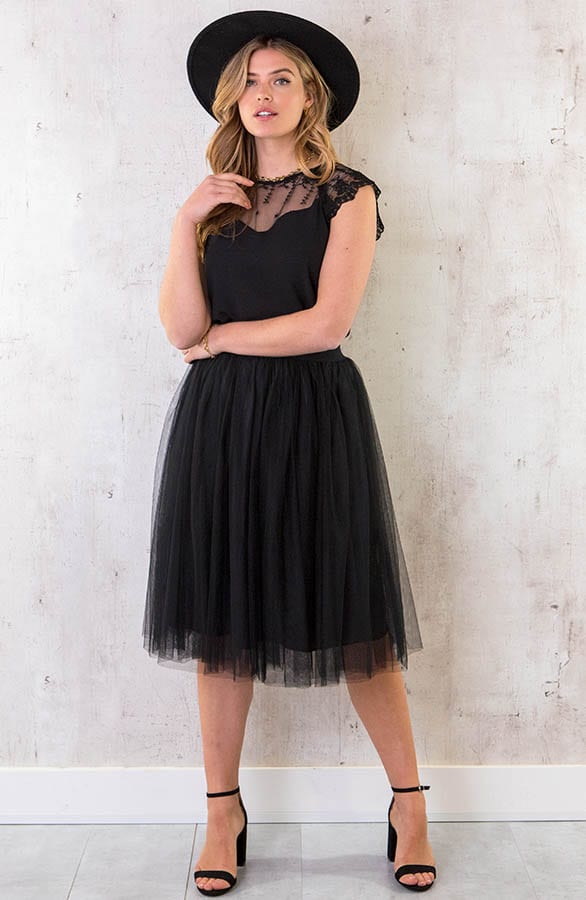 Midi Tule Rok Zwart – shoparchief, foto 6