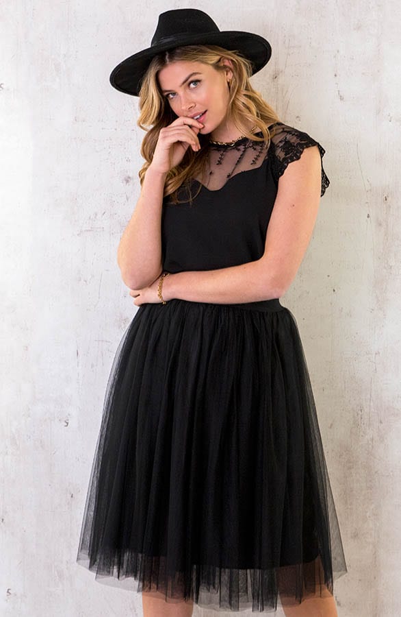 Romantic Lace Top Zwart – shoparchief, foto 2
