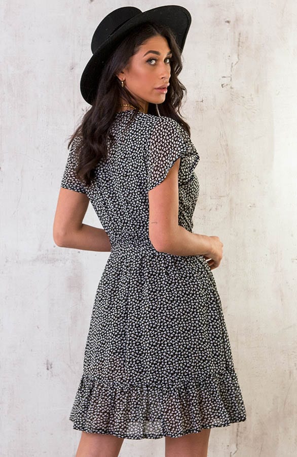 Ruffle Jurk Hartjes Zwart – shoparchief, foto 5
