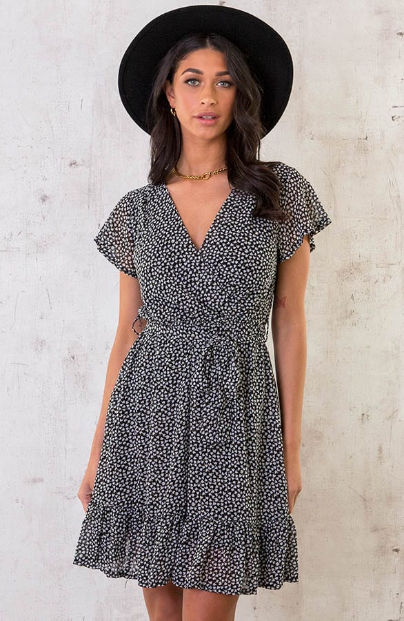 Ruffle Jurk Hartjes Zwart – shoparchief, foto 2