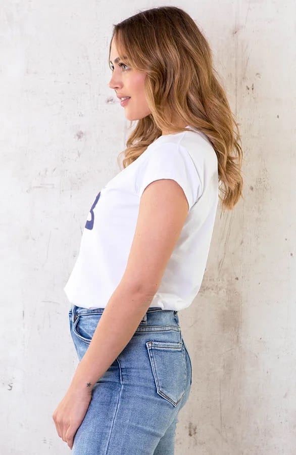 Selflove Club T-shirt Wit Kobalt – shoparchief, foto 3