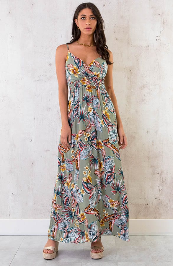 Spaghetti Maxi Jurk Tropic Dust Mint – shoparchief, foto 2