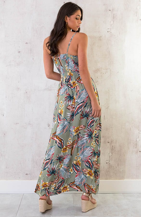 Spaghetti Maxi Jurk Tropic Dust Mint – shoparchief, foto 4