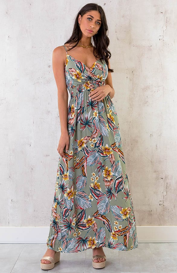 Spaghetti Maxi Jurk Tropic Dust Mint – shoparchief, foto 1
