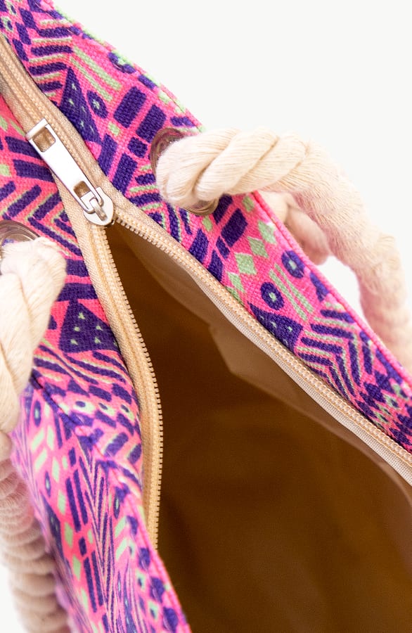 Strandtas Neon Aztec Print Fuchsia – shoparchief, foto 3