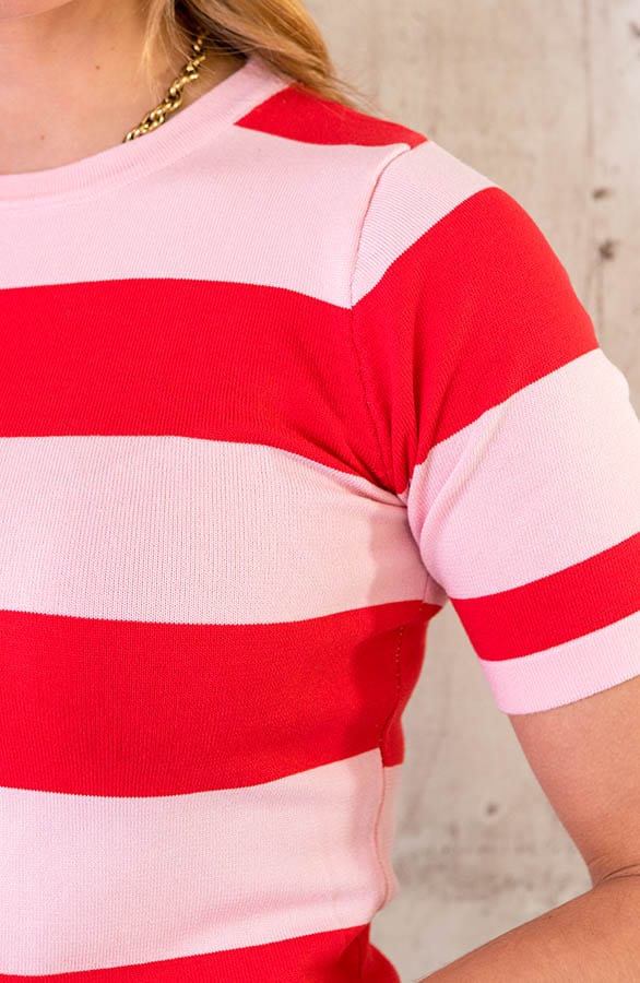 Strepen Top Roze Rood – shoparchief, foto 5