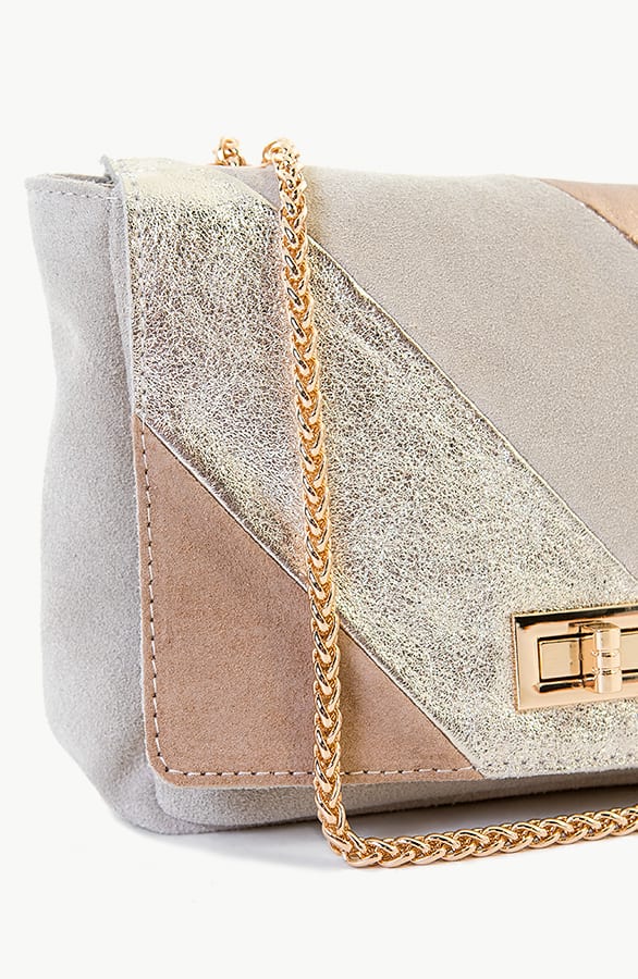 Suede Rainbow Chain Bag Beige, Shoparchiv, Foto 2